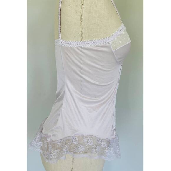 Vintage Camisole Lavender Sheer Lace Ruffles - Picture 6 of 7
